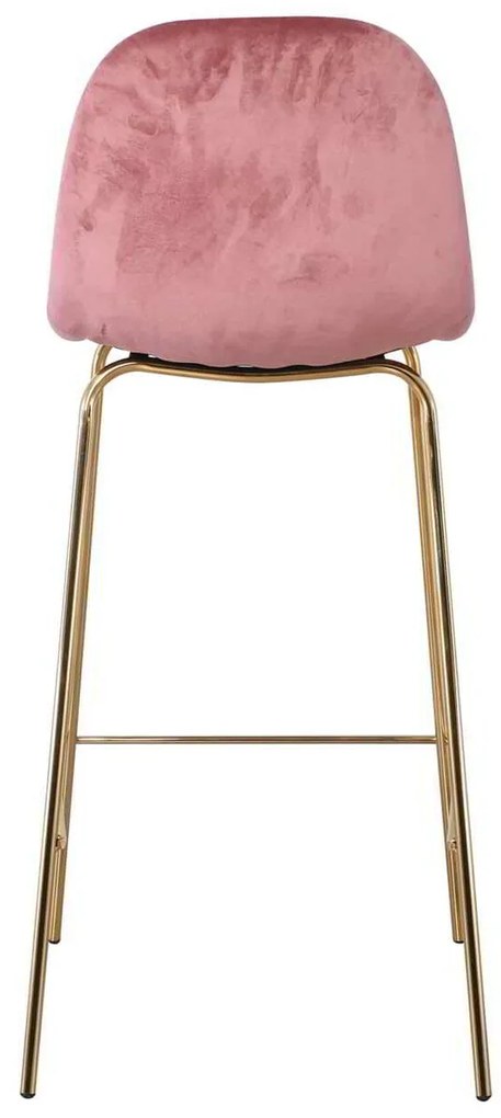 Σκαμπώ CELINA Bar Μεταλ.Χρυσό, Velure Antique Pink 47x51x77/107cm (Σετ 4 ΤΕΜ)