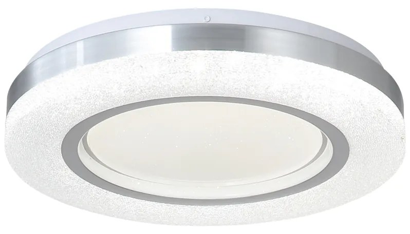 InLight Πλαφονιέρα οροφής LED 72W 3CCT (by tuya) από λευκό και ασημί ακρυλικό D:50cm (42016-Α)