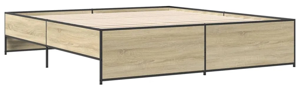 vidaXL Πλαίσιο Κρεβατιού Sonoma Δρυς 180x200 εκ. Επεξ. Ξύλο &amp; Μέταλλο