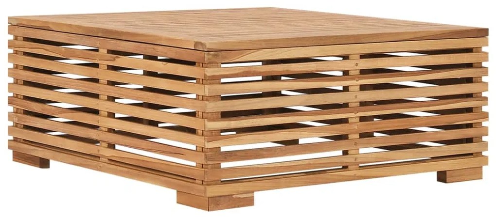 vidaXL Σετ Τραπέζι Κήπου &amp; Υποπόδιο Μασίφ Ξύλο Teak με Γκρι Μαξιλάρι