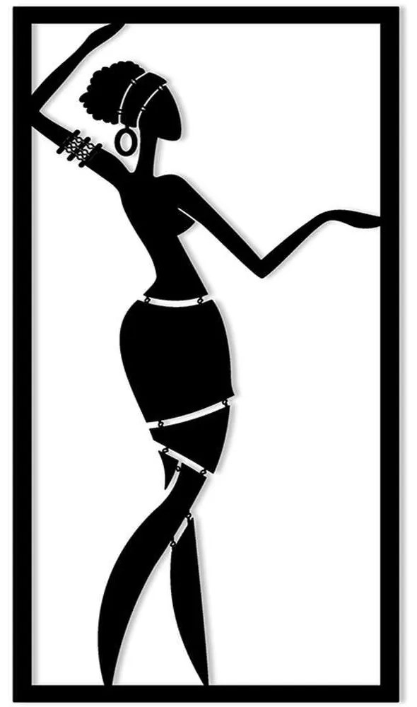 Διακοσμητικό Τοίχου African 579LDN1144 35x70cm Black Wallity Metal