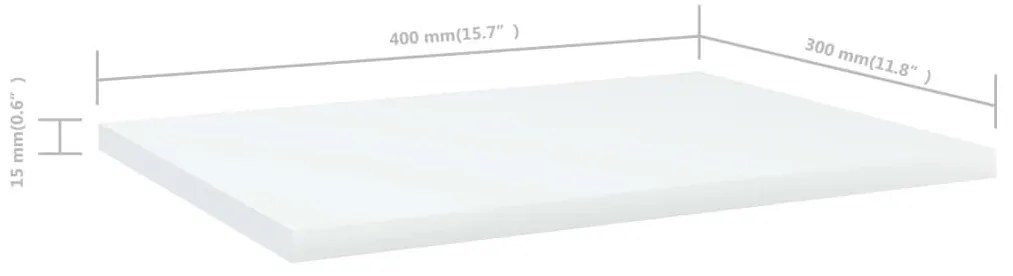 Ράφια Βιβλιοθήκης 4 τεμ. Λευκά 40x30x1,5 εκ. από Επεξ.Ξύλο - Λευκό