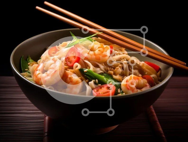 Intra Συλλεκτικό Ξύλινο Παζλ Plywood  4mm - Noodles γαρίδας σε μαύρο μπολ Σε Ξύλινο Κουτί - Διαστάσεις: 10x10 cm – 25 κομμάτια