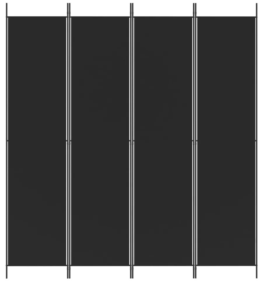 vidaXL Διαχωριστικό Δωματίου με 4 Πάνελ Μαύρο 200 x 220 εκ. Υφασμάτινο