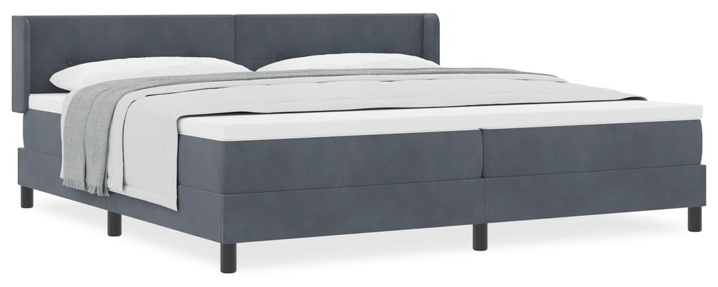vidaXL Κρεβάτι Box Spring με Στρώμα Ανθρακί 200x200 εκ Βελούδο