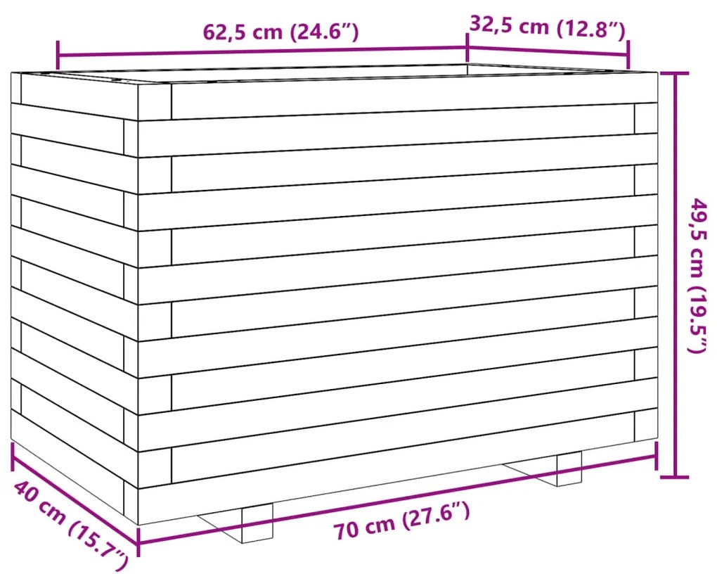 ΖΑΡΝΤΙΝΙΕΡΑ ΚΗΠΟΥ 70X40X49,5 ΕΚ. ΑΠΟ ΜΑΣΙΦ ΞΥΛΟ ΨΕΥΔΟΤΣΟΥΓΚΑΣ 3282552