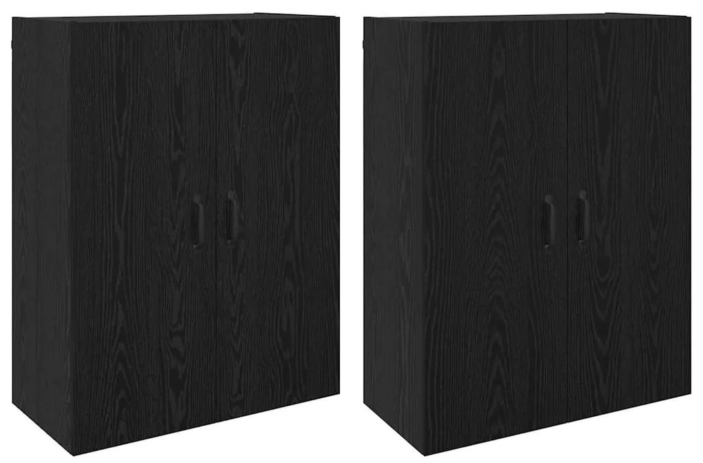 vidaXL Ντουλάπια Τοίχου 2 pcs Μαύρη δρυς 69.5 x 34 x 90 εκ.