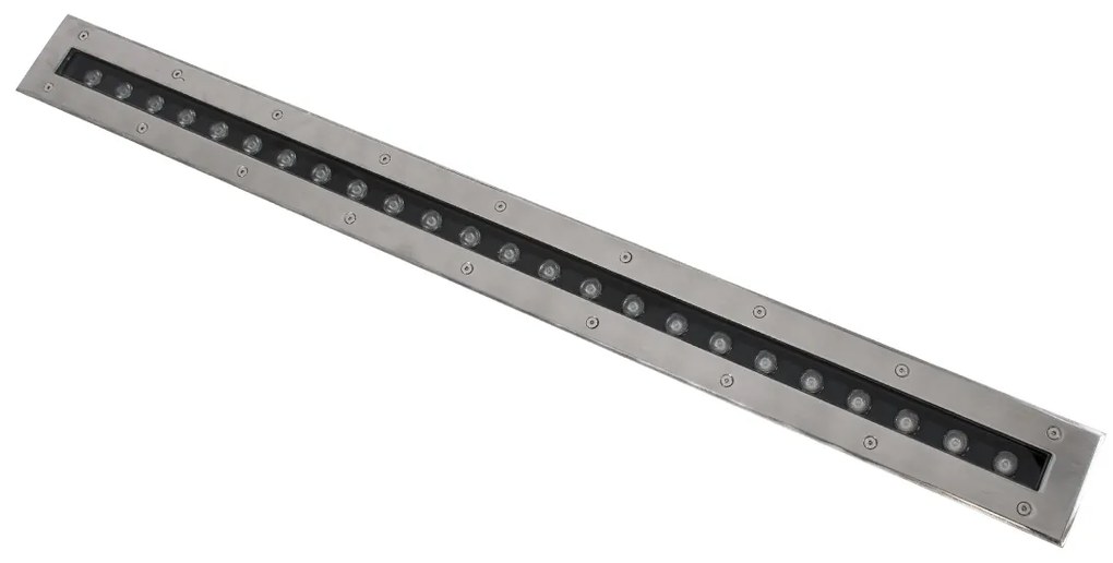 GloboStar® UNDERGROUND-REMVI 90194-G Χωνευτό Φωτιστικό Wall Washer Δαπέδου LED 18W 1440lm 10° DC 24V Αδιάβροχο IP68 L100 x W9 x H7.2cm Πράσινο - Ανοξείδωτο Ατσάλι - 3 Years Warranty