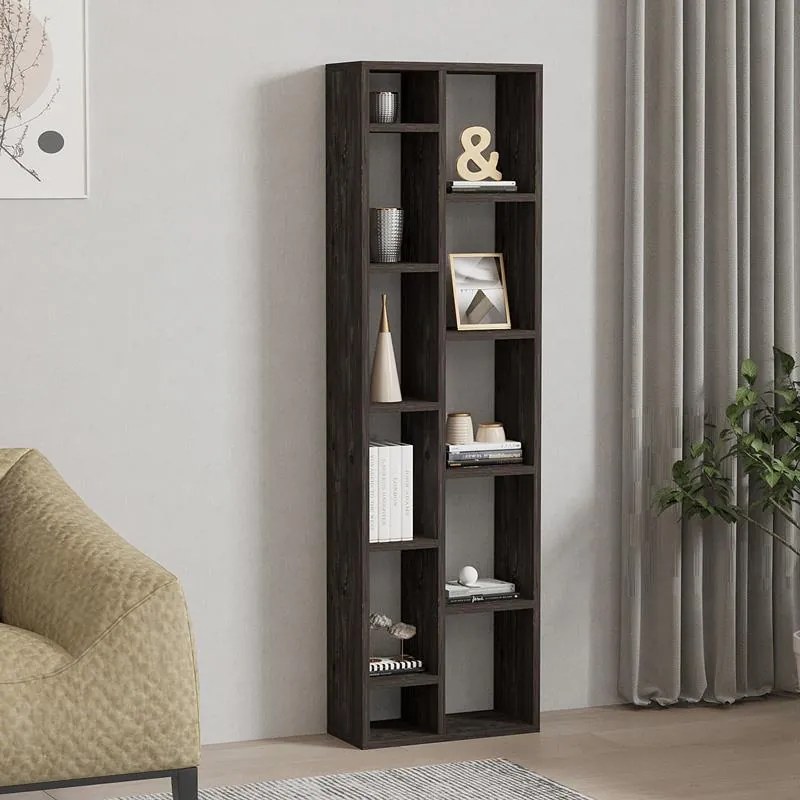 Βιβλιοθήκη Minicu σκούρο καρυδί 44,4x19,6x150 εκ. 44.4x19.6x150 εκ.