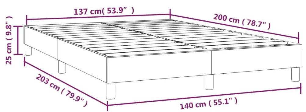 ΠΛΑΙΣΙΟ ΚΡΕΒΑΤΙΟΥ BOXSPRING ΑΝΟΙΧΤΟ ΓΚΡΙ 140X200 ΕΚ. ΒΕΛΟΥΔΙΝΟ 3120772