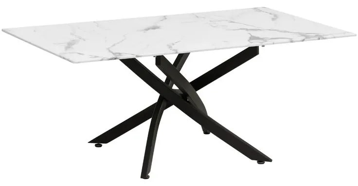 ΤΡΑΠΕΖΑΚΙ ΣΑΛΟΝΙΟΥ Fylliana 102 MARBLE ΜΕ ΜΑΥΡΑ ΜΕΤΑΛΛΙΚΑ ΠΟΔΙΑ 110x60x45εκ