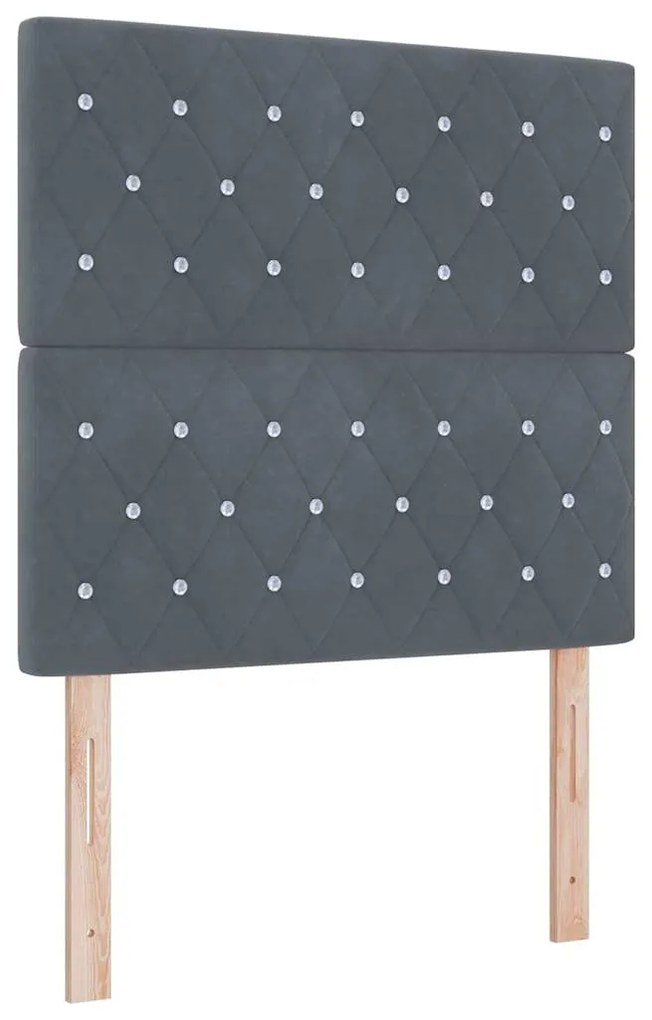vidaXL Βελούδινο Κεφαλάρι Argyle Σκούρο γκρι 100 cm Βελούδο