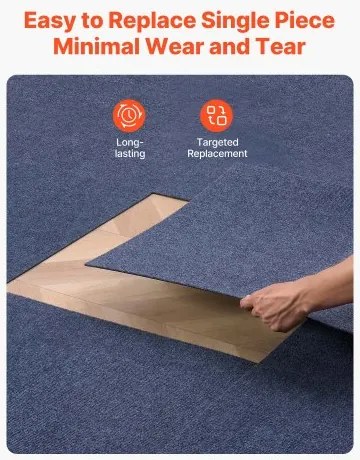 VEVOR Carpet Tiles 610x610 mm 15 Pack Peel and Stick Rug Self Adhesive Gray