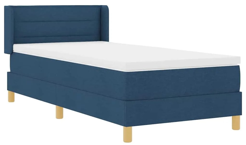 vidaXL Κρεβάτι με Ελατήρια με στρώμα Μπλε 90 x 200 cm ύφασμα