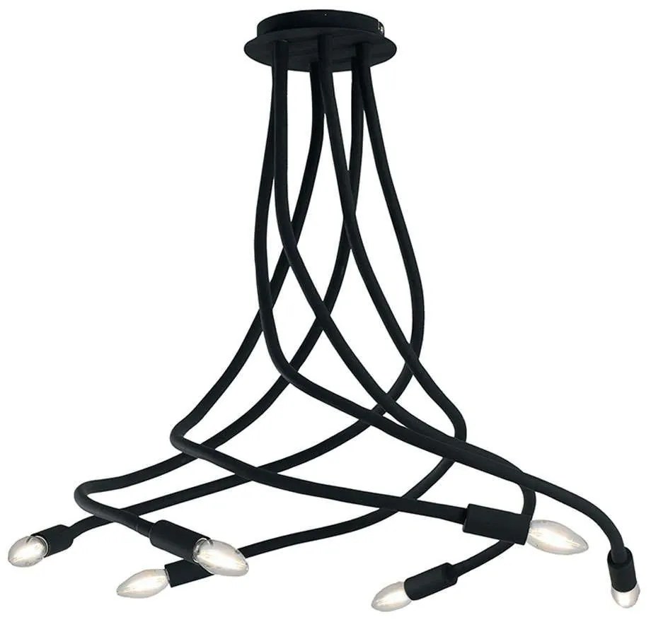 Φωτιστικό Οροφής Lover I-LOVER-6-NERO 6xE14 Φ18cm 100cm Black Luce Ambiente Design Metal