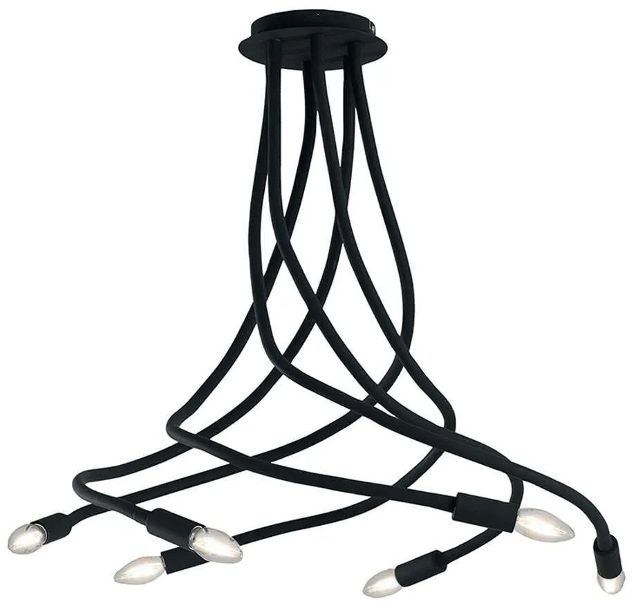 Φωτιστικό Οροφής Lover I-LOVER-6-NERO 6xE14 Φ18cm 100cm Black Luce Ambiente Design Μέταλλο