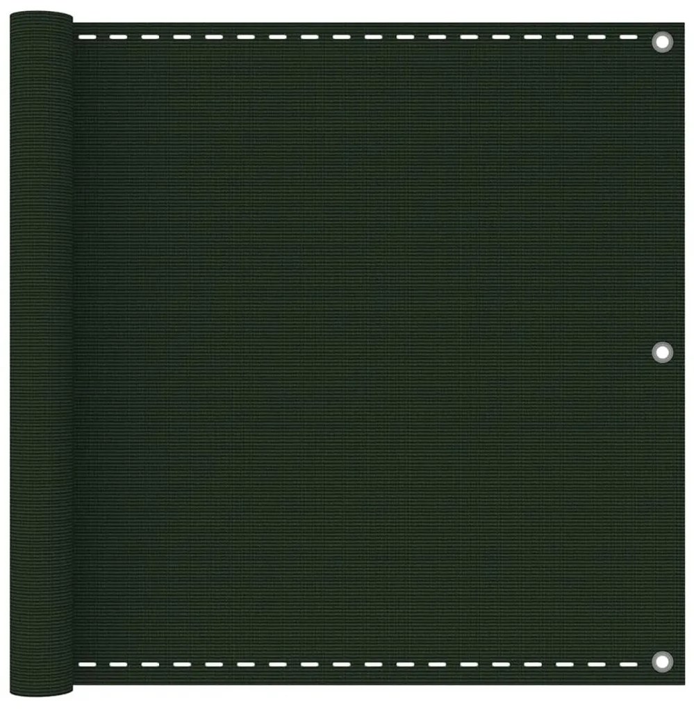 vidaXL Διαχωριστικό Βεράντας Σκούρο Πράσινο 90 x 500 εκ. από HDPE
