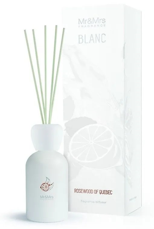 Αρωματικό Χώρου Με Στικς Blanc Diffuser Rosewood Of Quebec 250ml Mr &amp; Mrs Fragrance Glass