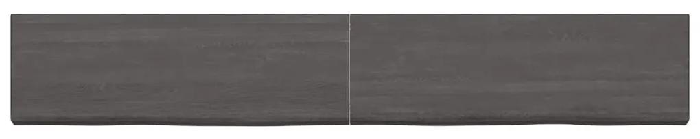 Ράφι Τοίχου Σκούρο Καφέ 180x40x(2-4) εκ. Επεξ. Μασίφ Ξύλο Δρυός - Καφέ