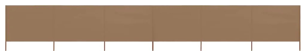 vidaXL Προστατευτικό Αέρα με 6 Πάνελ Taupe 800 x 160 εκ. Υφασμάτινο