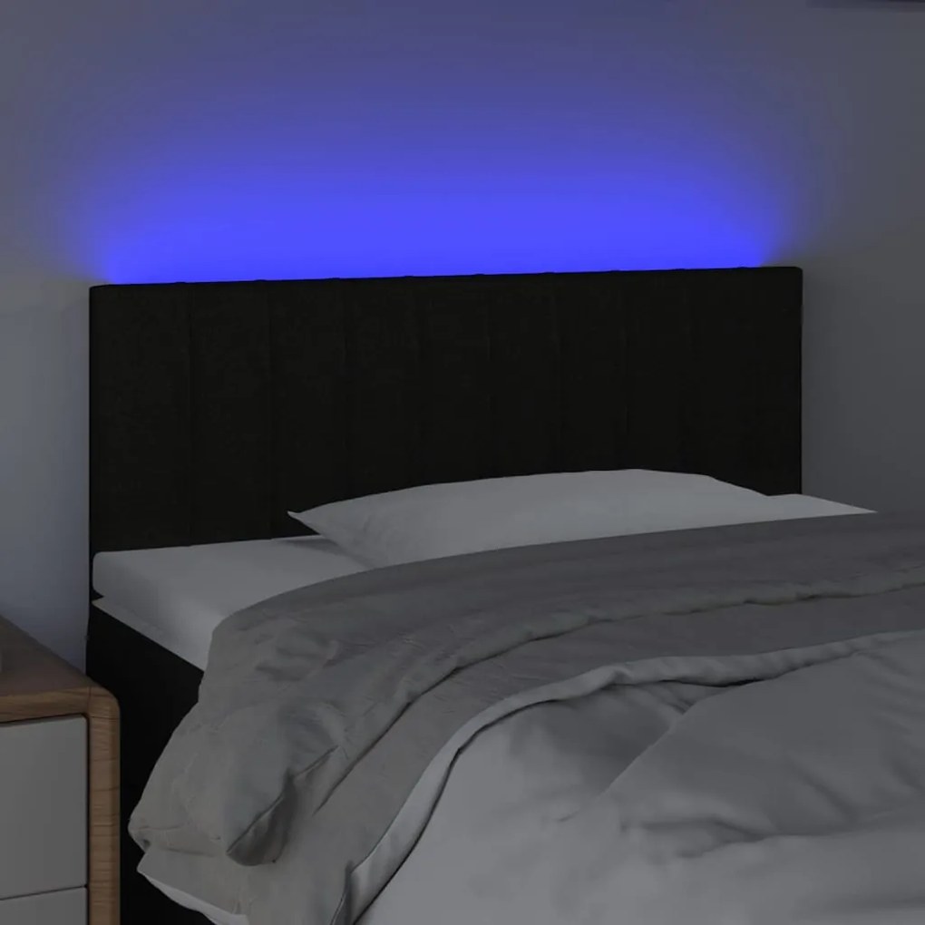 vidaXL Κεφαλάρι Κρεβατιού LED Μαύρο 90x5x78/88 εκ. Υφασμάτινο