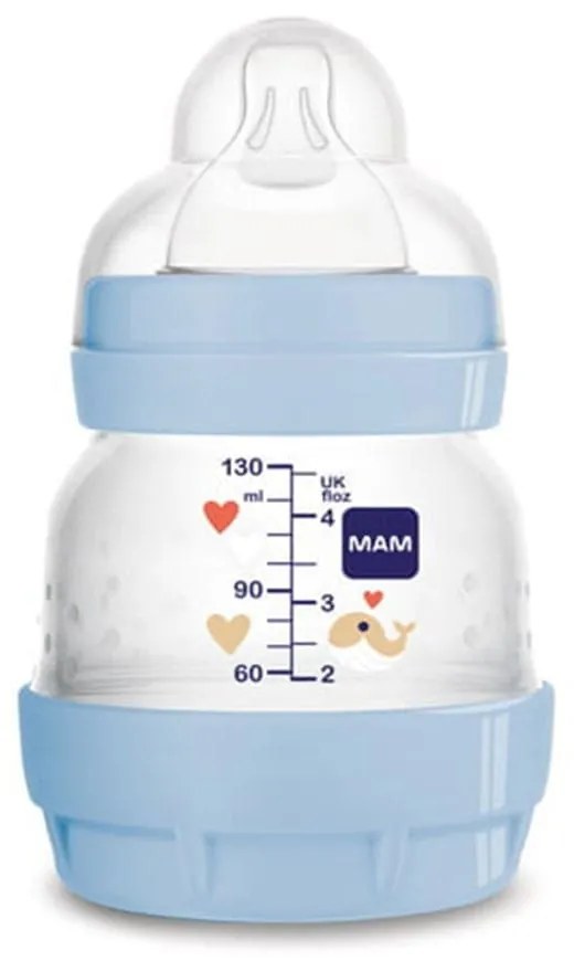 Μπιμπερό Easy Start Anti-Colic Better Together 353SB 130ml 0+ Μηνών Light Blue Mam 130ml Σιλικόνη,Πλαστικό