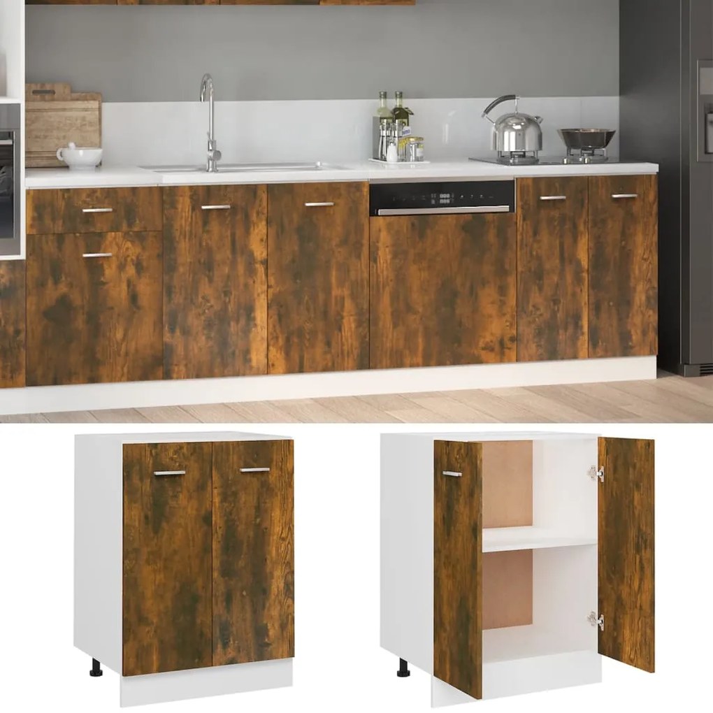vidaXL Ντουλάπι "Lyon" Καπνιστή Δρυς 60x46x81,5 εκ. από Τεχνητό Ξύλο
