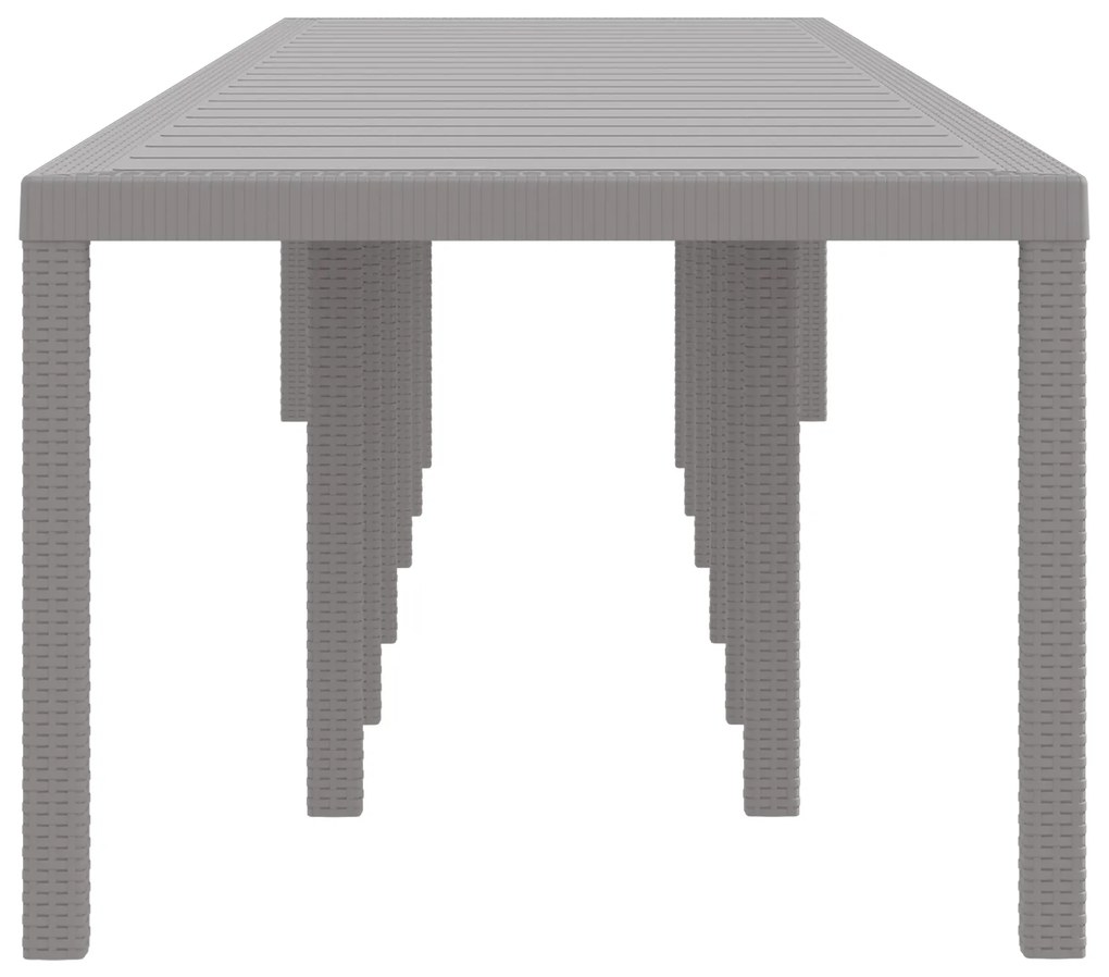 vidaXL Τραπέζι Κήπου Ανοιχτό γκρι 400 x 100 x 73 εκ. συνθετικό ρατάν