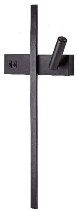 Φωτιστικό Τοίχου - Απλίκα 43047-BL 23x60cm 2xLed 10/3W 1100Lm 3CCT Black Inlight