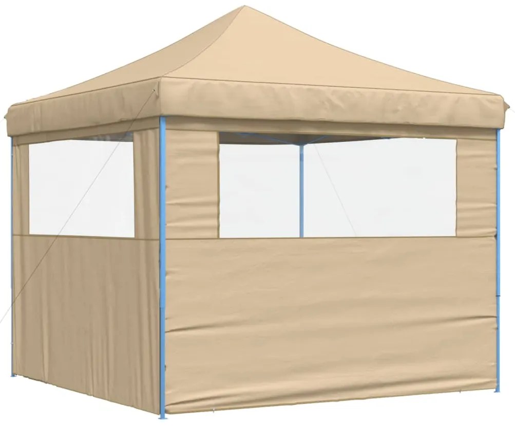 vidaXL Τέντα Εκδηλώσεων με 2 Τοιχώματα Πτυσσόμενη Pop-Up Μπεζ