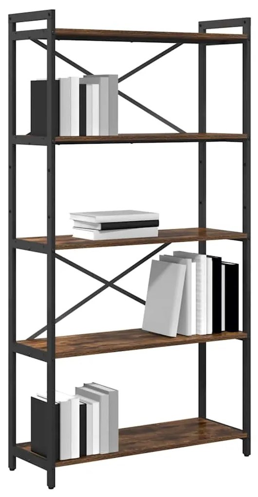 vidaXL Ράφι Βιβλίων Καπνιστό Δρύς 80 x 30 x 155 εκ Επεξεργασμένο ξύλο