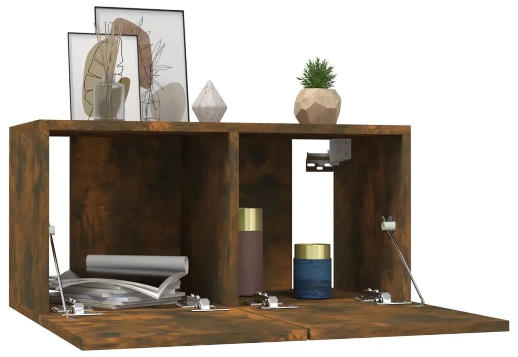 vidaXL Κρεμαστό Ντουλάπι Καπνιστή Δρυς 60x30x30 εκ. Επεξεργασμένο Ξύλο