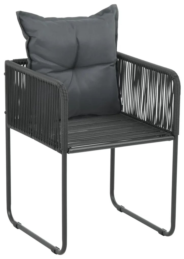 vidaXL Πολυθρόνες Εξωτερ. Χώρου 6 τεμ. Μαύρες Συνθ. Ρατάν με Μαξιλάρια