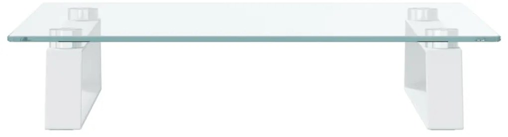 vidaXL Βάση Οθόνης Λευκή 40 x 35 x 8 εκ. από Ψημένο Γυαλί και Μέταλλο