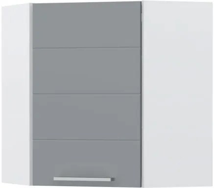 Ντουλάπι κρεμαστό γωνιακό Hudson V7-UG-1K-Λευκό - Γκρι