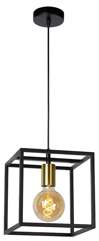 Φωτιστικό Κρεμαστό Lucide 00424-01-30 RUBEN Μαύρο Ματ (Black Mat)|Χρυσό Χρώμα (Gold Coloured)