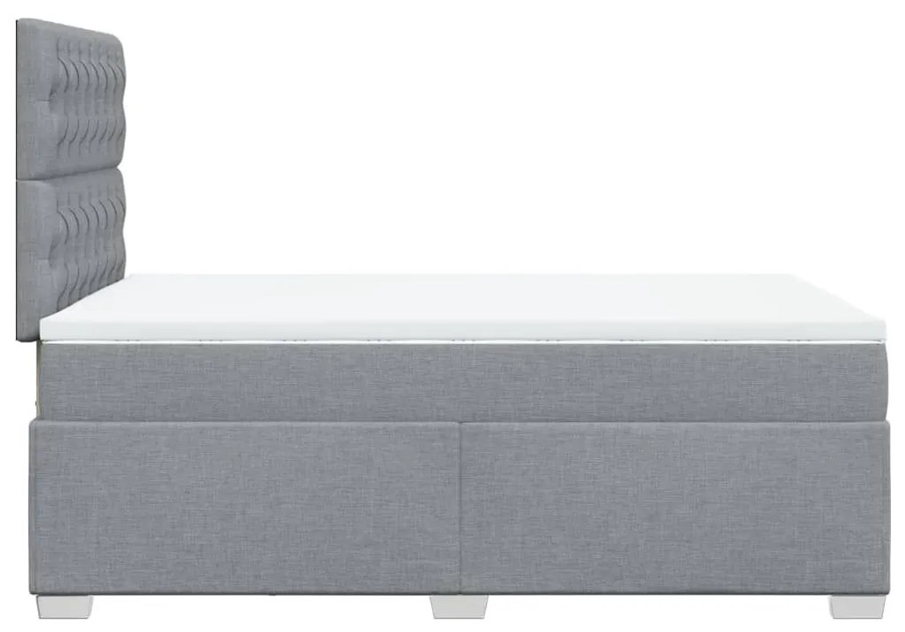 Κρεβάτι Boxspring με Στρώμα Ανοιχτό Γκρι 120x200 εκ. Υφασμάτινο - Γκρι