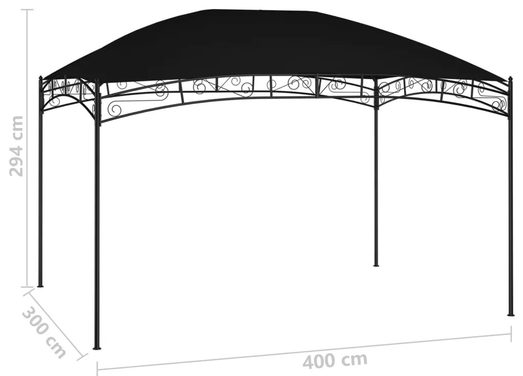 vidaXL Κιόσκι Κήπου Ανθρακί 4 x 3 μ. 180 γρ./μ²