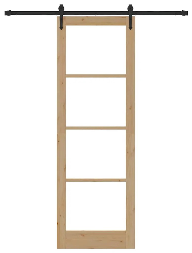vidaXL Ολισθητή Πόρτα Καφέ 78 x 232 cm Ξύλο και μέταλλο