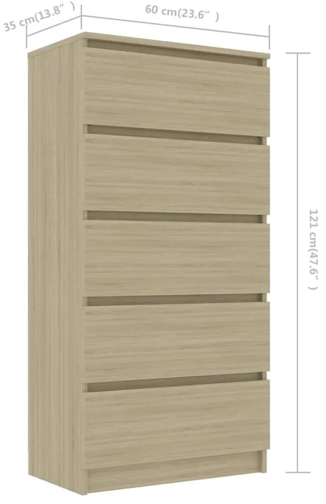 Συρταριέρα Sonoma Δρυς 60 x 35 x 121 εκ. από Μοριοσανίδα - Μπεζ