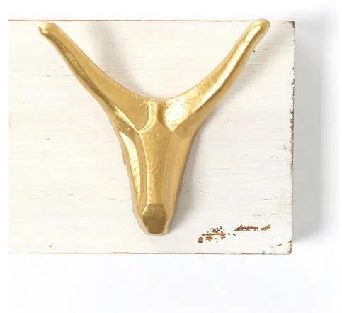 Κρεμάστρα Τοίχου Deer Λευκή/Χρυσή 75x5,5x11 εκ - Χρυσό