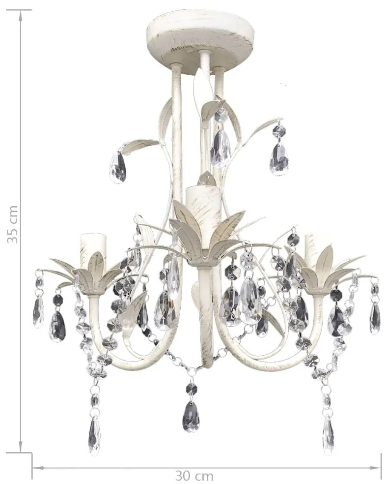 vidaXL Πολυέλαιοι Εκλεπτυσμένοι 2 τεμ. Λευκοί Κρυστάλλινοι