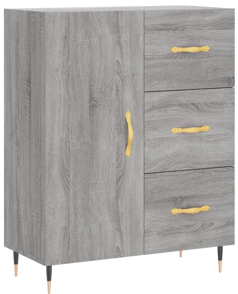 vidaXL Ντουλάπι Γκρι Sonoma 69,5 x 34 x 180 εκ. Επεξεργασμένο Ξύλο