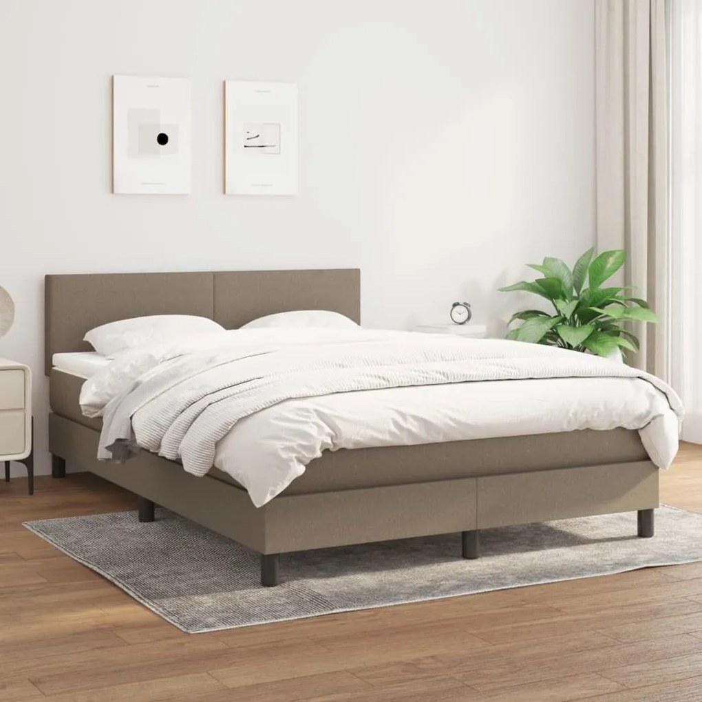 ΚΡΕΒΑΤΙ BOXSPRING ΜΕ ΣΤΡΩΜΑ TAUPE 140X200 ΕΚ. ΥΦΑΣΜΑΤΙΝΟ 3139901