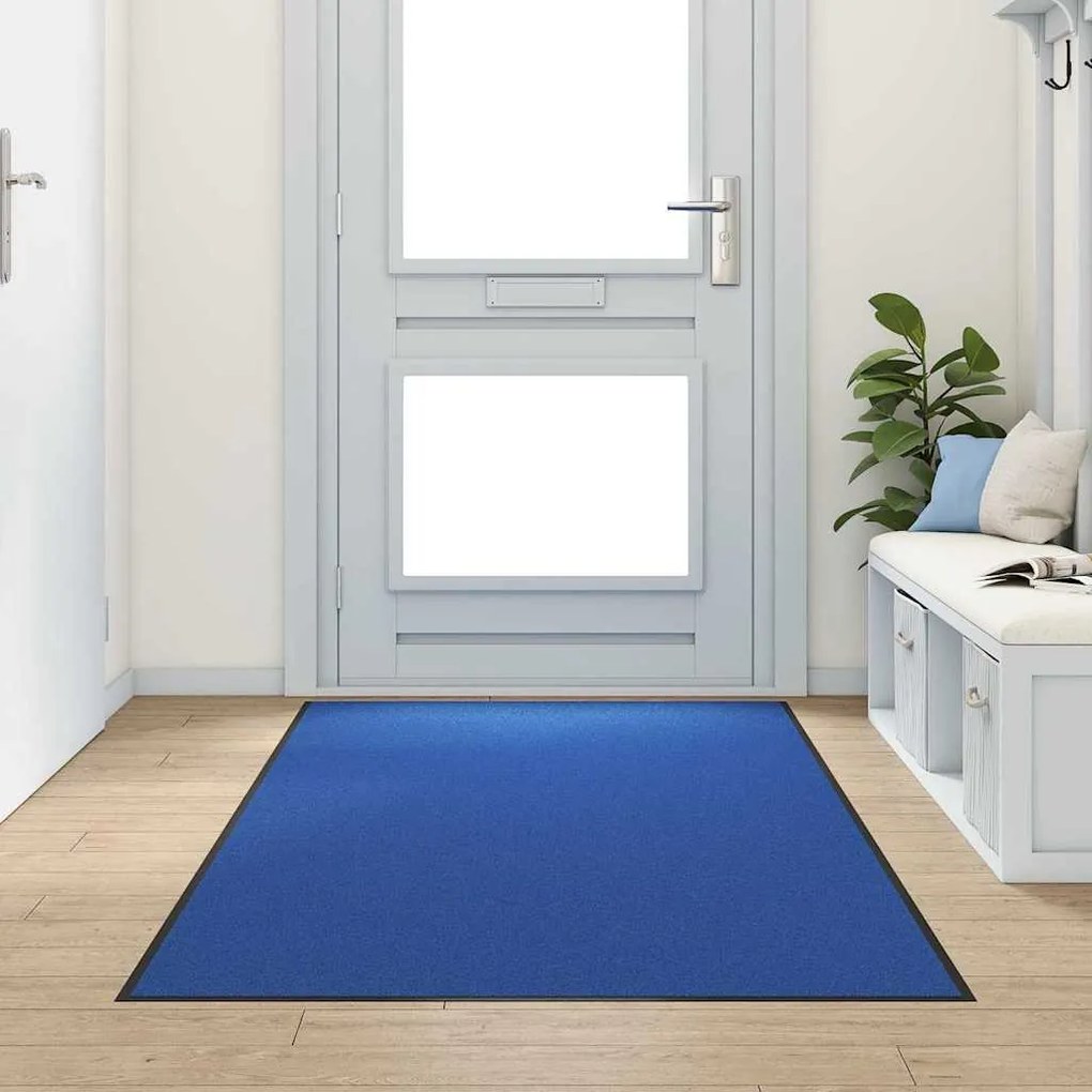 vidaXL Χαλάκι Εξώπορτας Μπλε και Μαύρο 120 x 250 cm Πολυαμίδιο και PVC