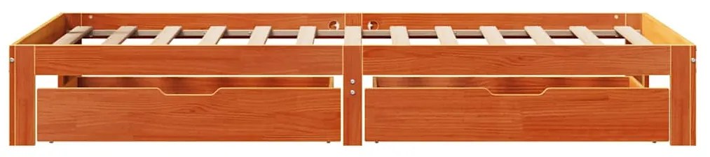 vidaXL Σκελετός Κρεβ. Χωρίς Συρτάρια Καφέ Κεριού 75x190 εκ.