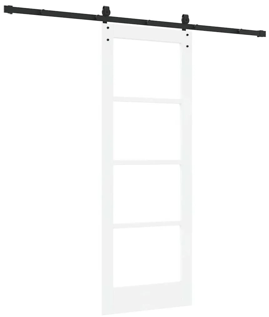 vidaXL Συρόμενη Πόρτα Λευκό 73.5 x 198.5 εκ. Ξύλο και μέταλλο