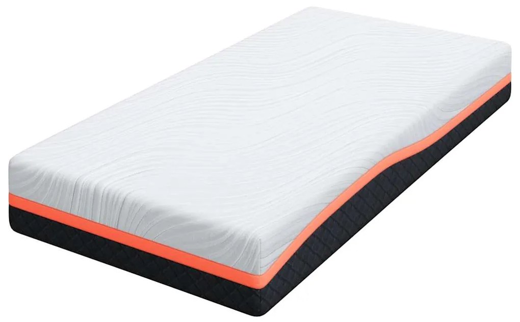 vidaXL Στρώμα Λευκό και Γκρι 90 x 200 cm Αφρός Μνήμης