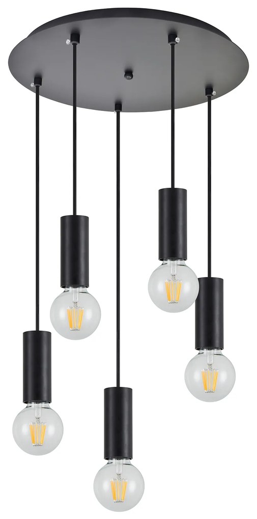 SE21-BL-4-5BL ADEPT TUBE Black Pendant+
