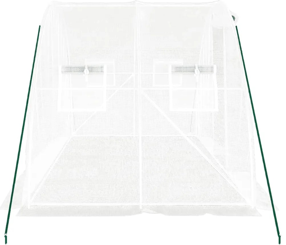 vidaXL Θερμοκήπιο με Ατσάλινο Πλαίσιο Λευκό 8 μ² 4 x 2 x 2 μ.